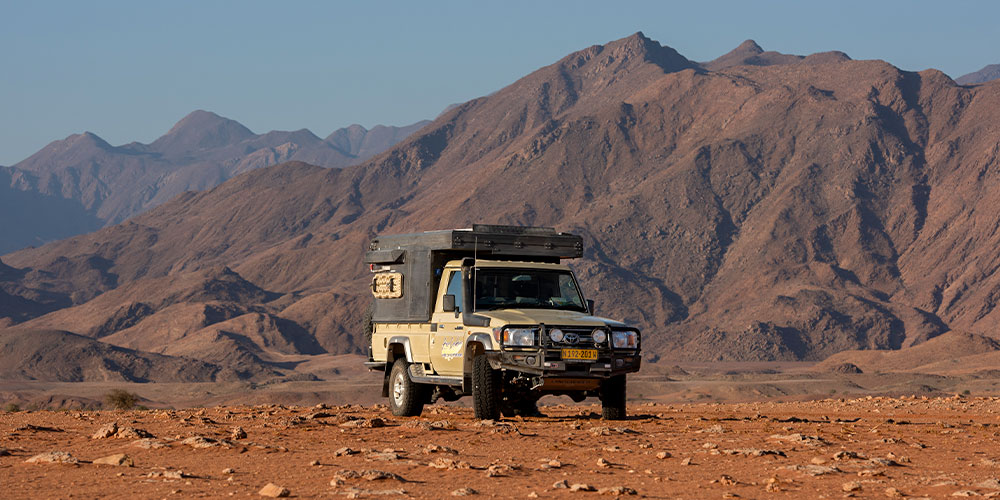 4x4 Car Rental with Rooftop Tent in Namibia Landscape