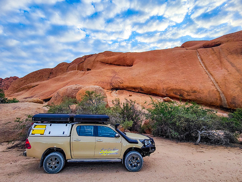 4x4 Self-Drive Rental Car with Rooftop Tent close to Spitzkoppe Damaraland