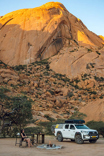4x4 Self-Drive Rental Car with Rooftop Tent Spitzkoppe Damaraland