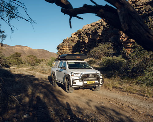 Asco 4x4 Self-Drive Rental Car on Dusty Road Namibia