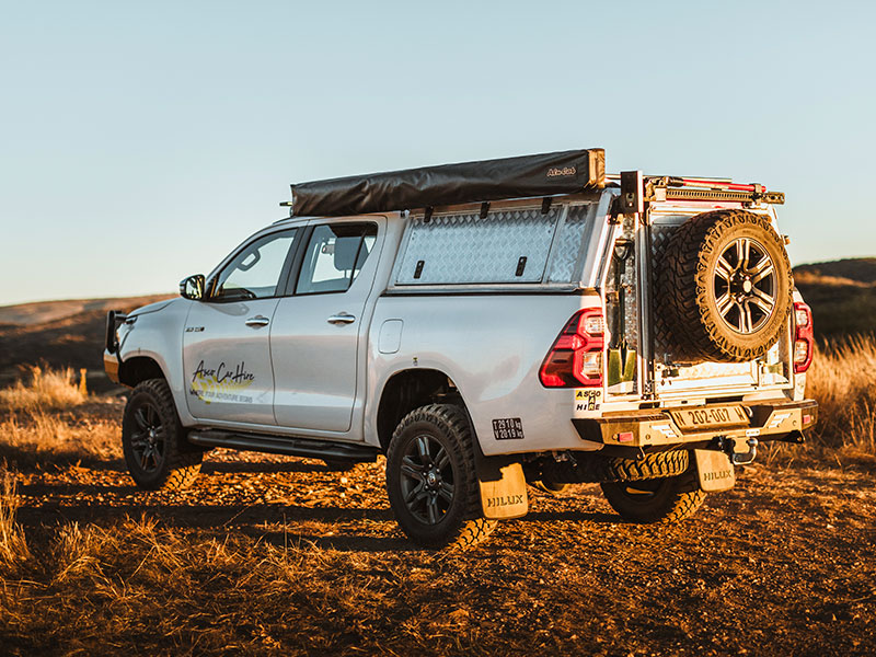 Standard Asco 4x4 Self-Drive Rental Car on Dusty Road Namibia